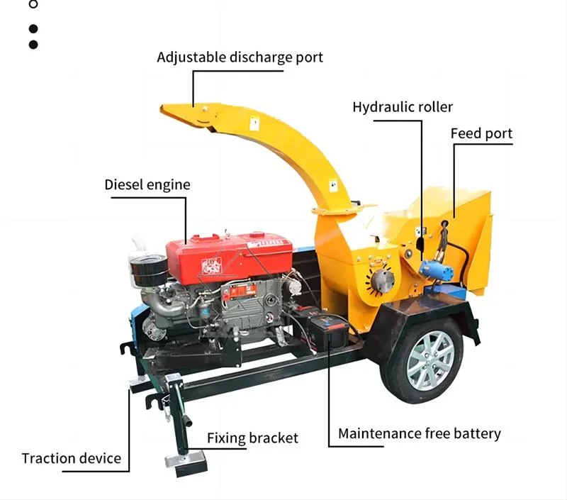 2000 Capacity 3-5t/H Forestry Machinery Wood Log Branch Crusher Machine for Sale