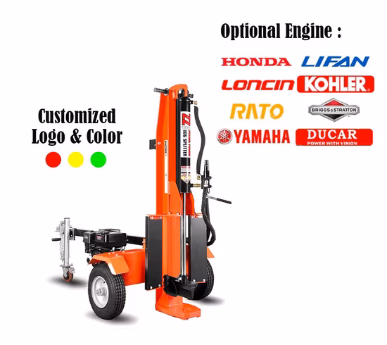 Durevole OEM/ODM CE 34t 7HP Spaccalegna in legno idraulico veloce Spaccalegna Sega legna da ardere Processore Spaccalegna manuale a benzina