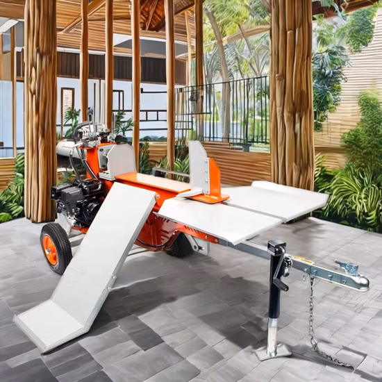 Spaccalegna trainabile all'ingrosso in Cina, spaccalegna da 50 tonnellate, spaccalegna a benzina